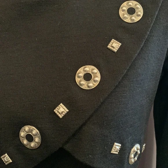 Vintage Andrea Jovine 100% wool dress with gold grommets. Size Large. - Picture 2 of 8